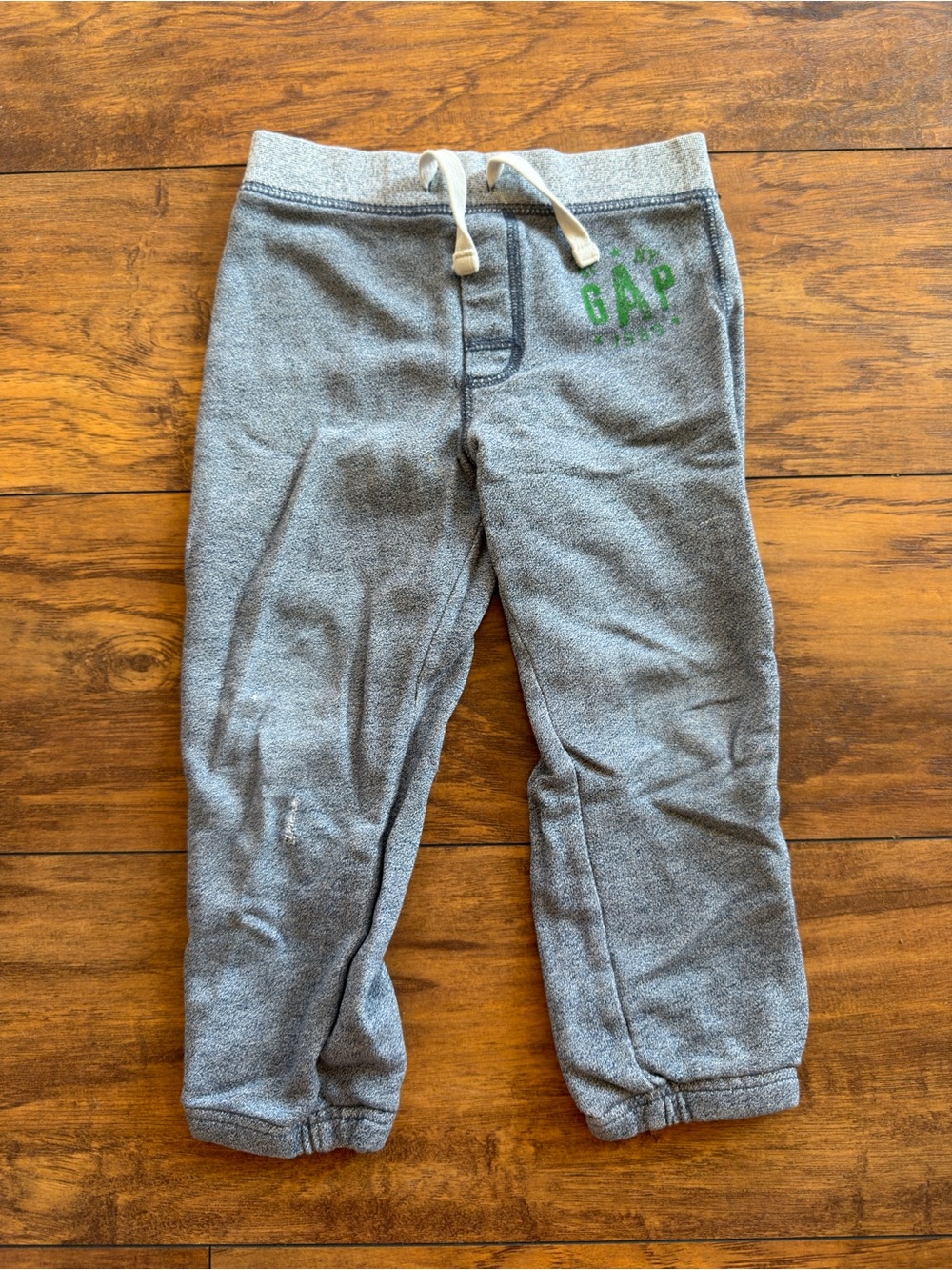 GAP Kids Heather Blue Jogger Sweatpants with Green Logo